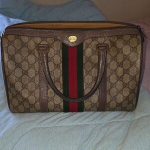 Authentic Vintage Gucci Brown GG Monogram Bag PURSE